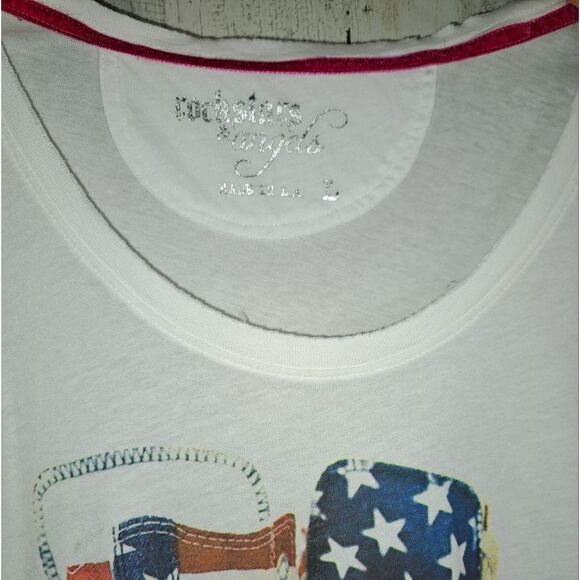 Rockstars & Angels Chucks Tee American Flag - Picture 7 of 7